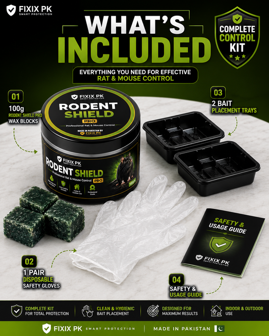 FIXIX PK Rodent Shield Pro Control Kit – Premium Rat & Mouse Control Wax Blocks | 100g