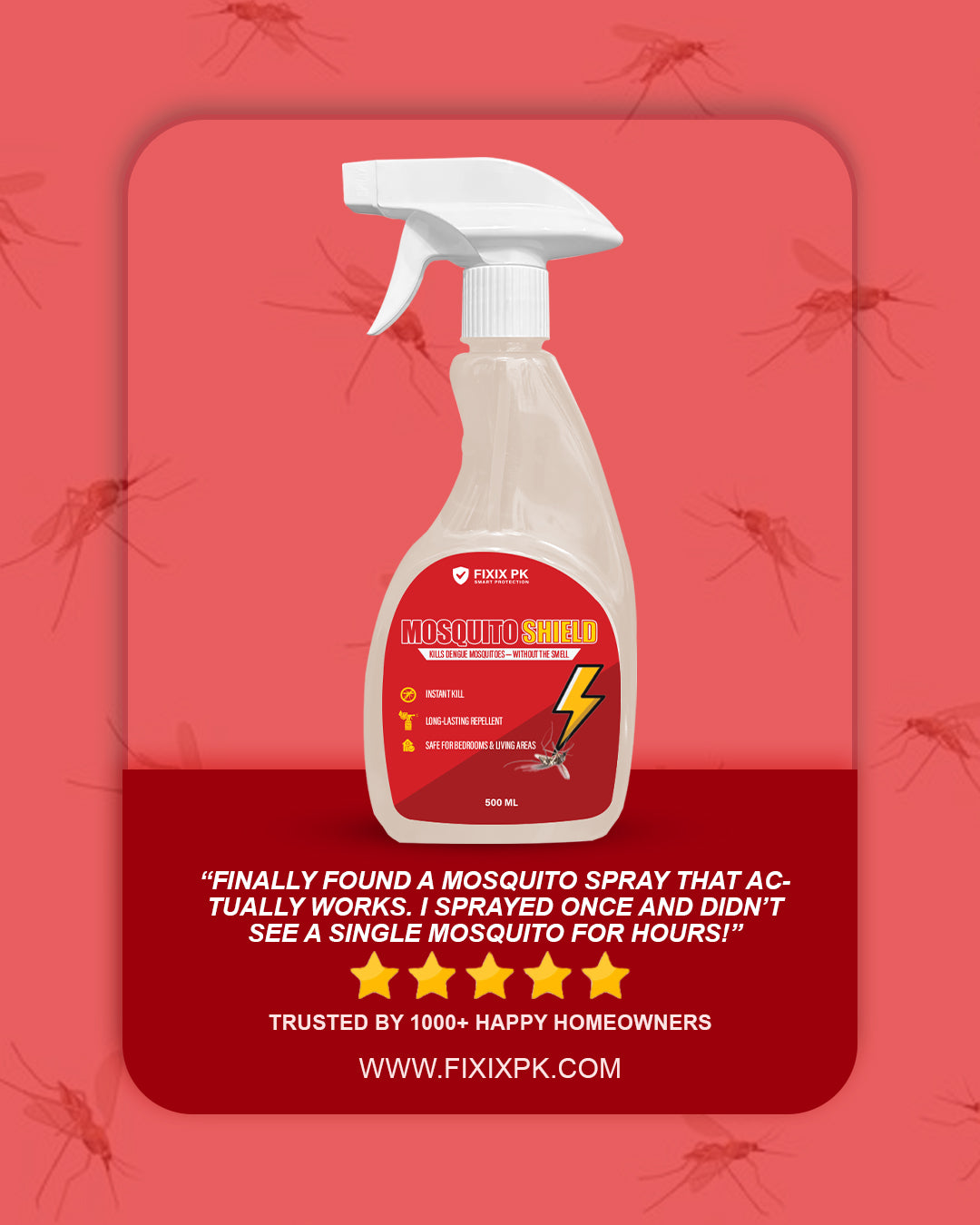 Mosquito Shield – Pakistan’s Professional-Grade Odourless Dengue Mosquito Killer & Repellent | FIXIX PK