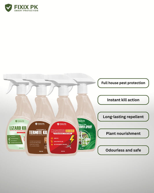 FIXIX PK Complete Home & Garden Protection Pack Pest Control + 3-in-1 Plant Care Spray Kit