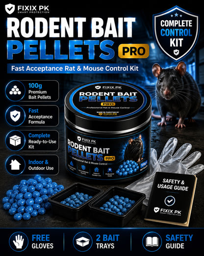 FIXIX PK Rodent Bait Pellets Control Kit – Fast Acceptance Rat & Mouse Bait | 100g