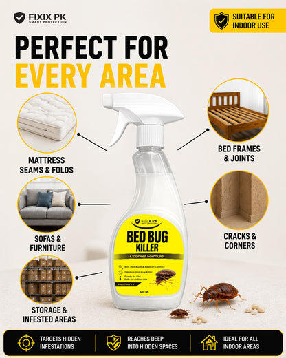 Bed Bug Killer Spray 500ml –  Kills Bed Bugs & Eggs (Indoor Safe) | FIXIX PK