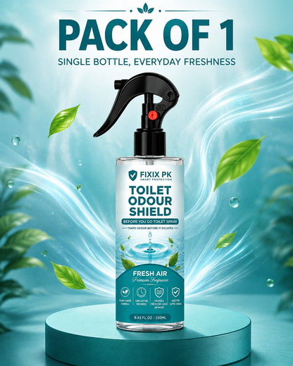 FIXIX PK Toilet Odour Shield – Fresh Air | Before You Go Toilet Spray | Traps Odours Before They Escape