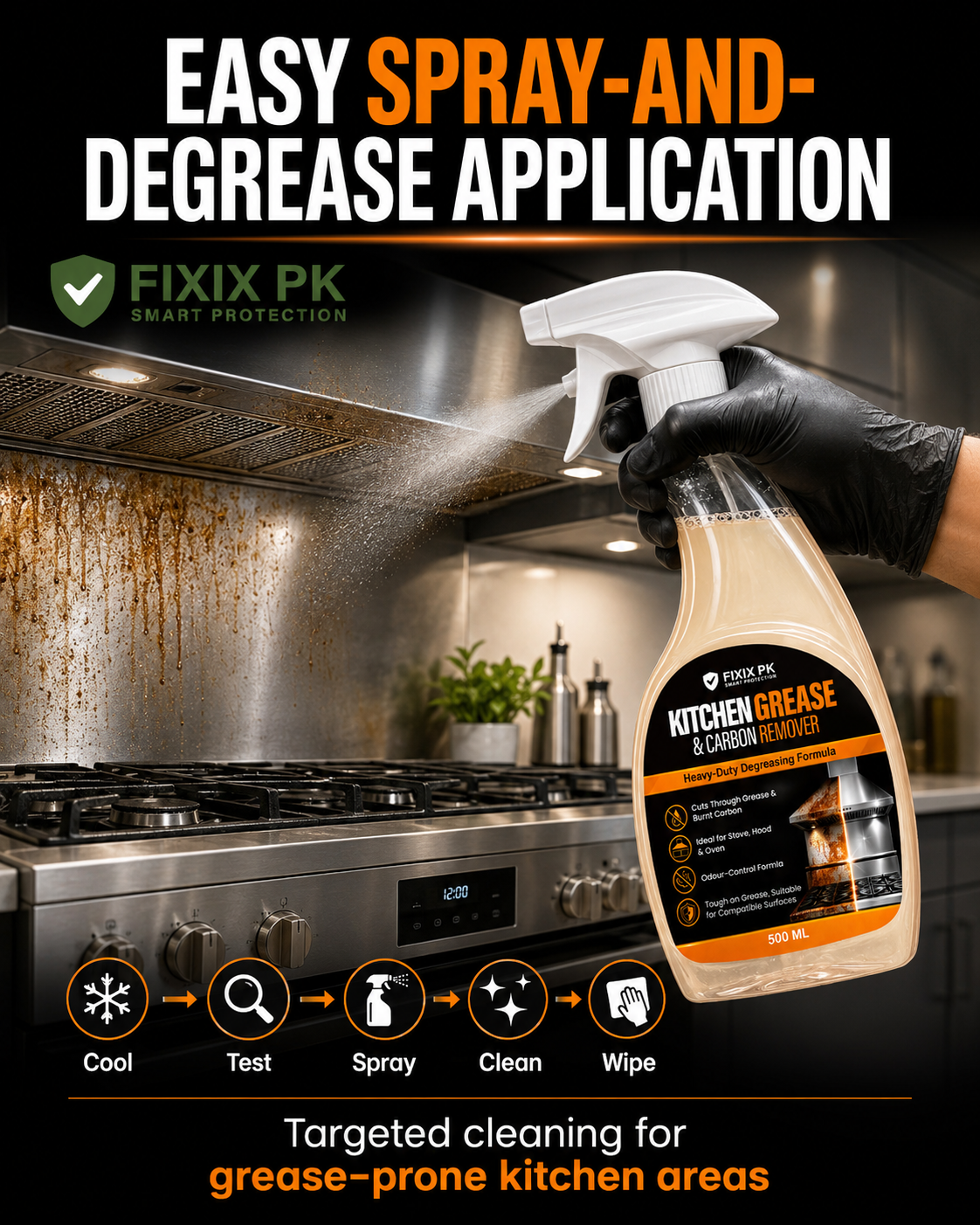 FIXIX PK Kitchen Grease & Carbon Remover
