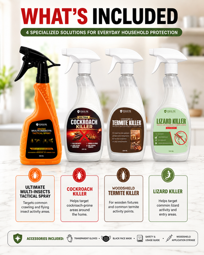 FIXIX PK Ultimate Pest Control Pack | 4-in-1 Household Protection Kit – 4 × 500ml