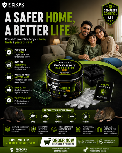 FIXIX PK Rodent Shield Pro Control Kit – Premium Rat & Mouse Control Wax Blocks | 100g