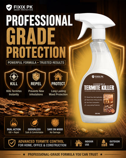 WoodShield Termite Killer – Pakistan’s Professional-Grade Odourless Termite Protection | FIXIX PK