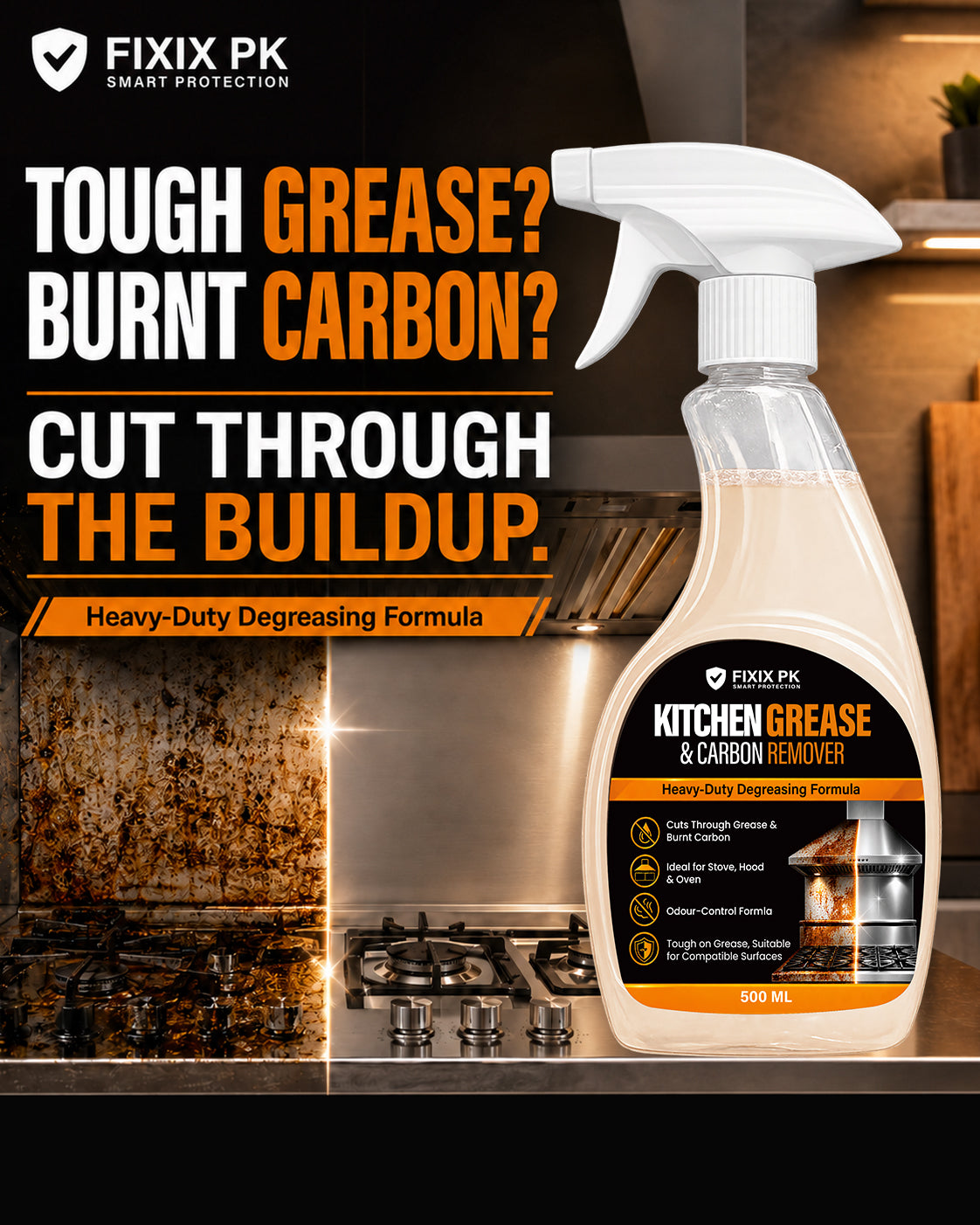 FIXIX PK Kitchen Grease & Carbon Remover