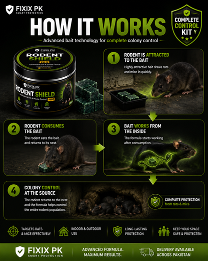 FIXIX PK Rodent Shield Pro Control Kit – Premium Rat & Mouse Control Wax Blocks | 100g