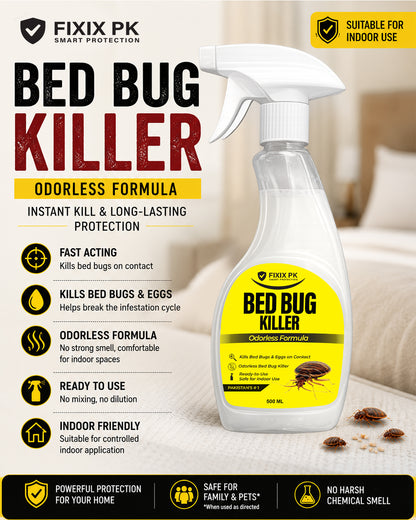 Bed Bug Killer Spray 500ml –  Kills Bed Bugs & Eggs (Indoor Safe) | FIXIX PK