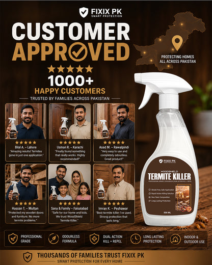 WoodShield Termite Killer – Pakistan’s Professional-Grade Odourless Termite Protection | FIXIX PK