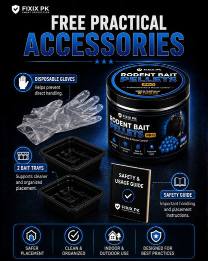 FIXIX PK Rodent Bait Pellets Control Kit – Fast Acceptance Rat & Mouse Bait | 100g