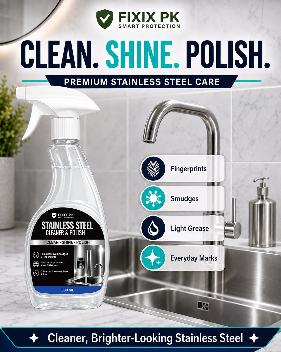 FIXIX PK Bathroom Deep Clean & Shine Kit | 3-Piece Bathroom Cleaning Bundle