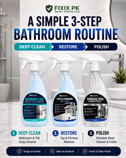 FIXIX PK Bathroom Deep Clean & Shine Kit | 3-Piece Bathroom Cleaning Bundle