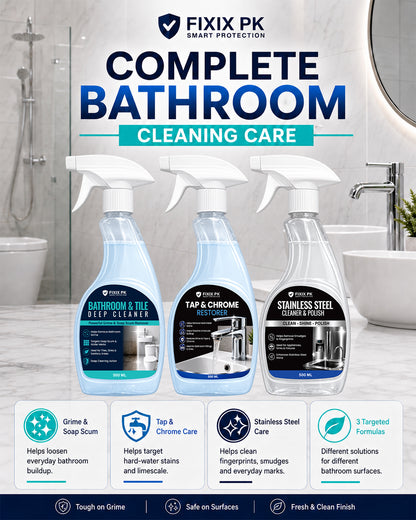 FIXIX PK Bathroom Deep Clean & Shine Kit | 3-Piece Bathroom Cleaning Bundle