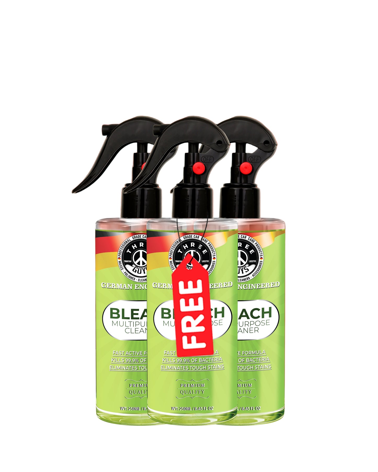 Bleach Multipurpose Cleaner – Powerful Stain, Mold & Germ Removal Formula | THREE GUYS | German Engineered