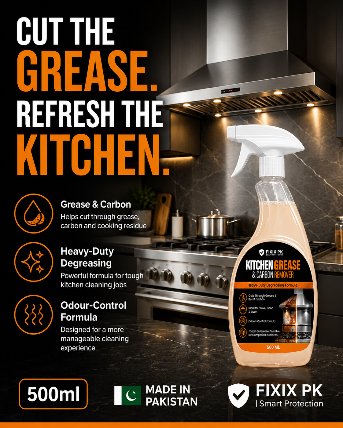 FIXIX PK Kitchen Grease & Carbon Remover