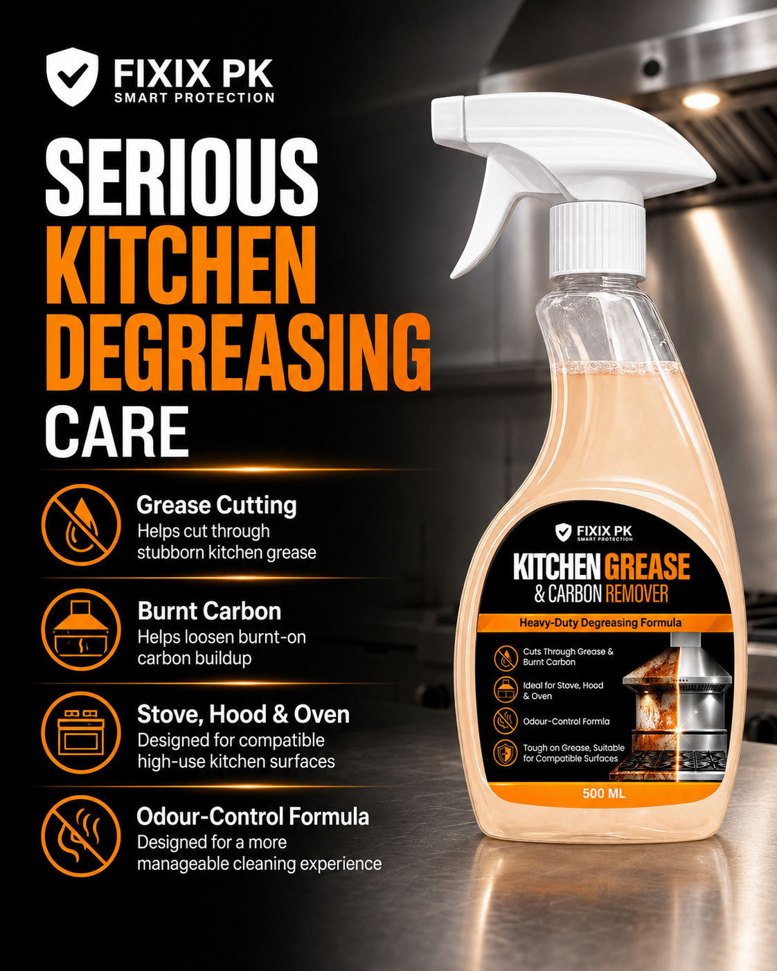 FIXIX PK Kitchen Grease & Carbon Remover