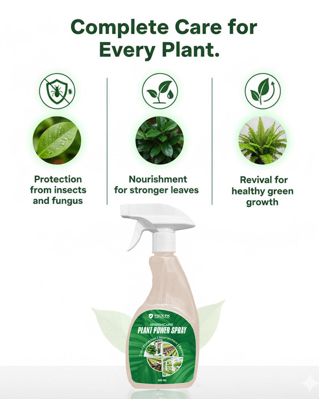 Greencare Plant Power Spray – 3-in-1 Protection, Nourishment & Revival | FIXIX PK