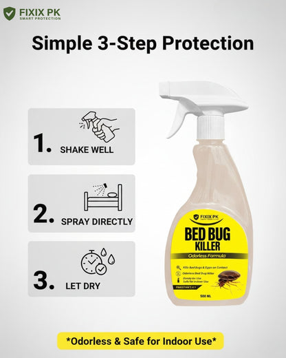 Bed Bug Killer Spray 500ml – Odorless, Kills Bed Bugs & Eggs (Indoor Safe) | FIXIX PK