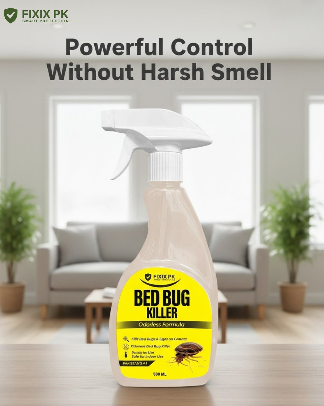 Bed Bug Killer Spray 500ml – Odorless, Kills Bed Bugs & Eggs (Indoor Safe) | FIXIX PK