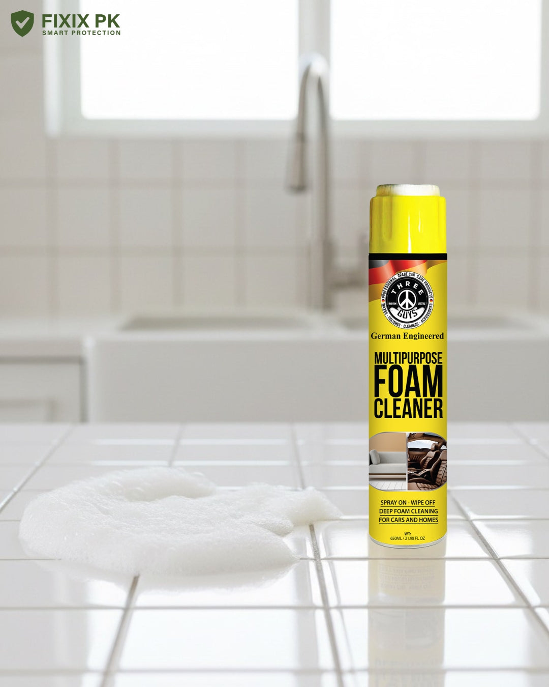 Multipurpose Foam Cleaner 650ml – Car & Home Deep-Clean Spray | THREE GUYS | German Engineered