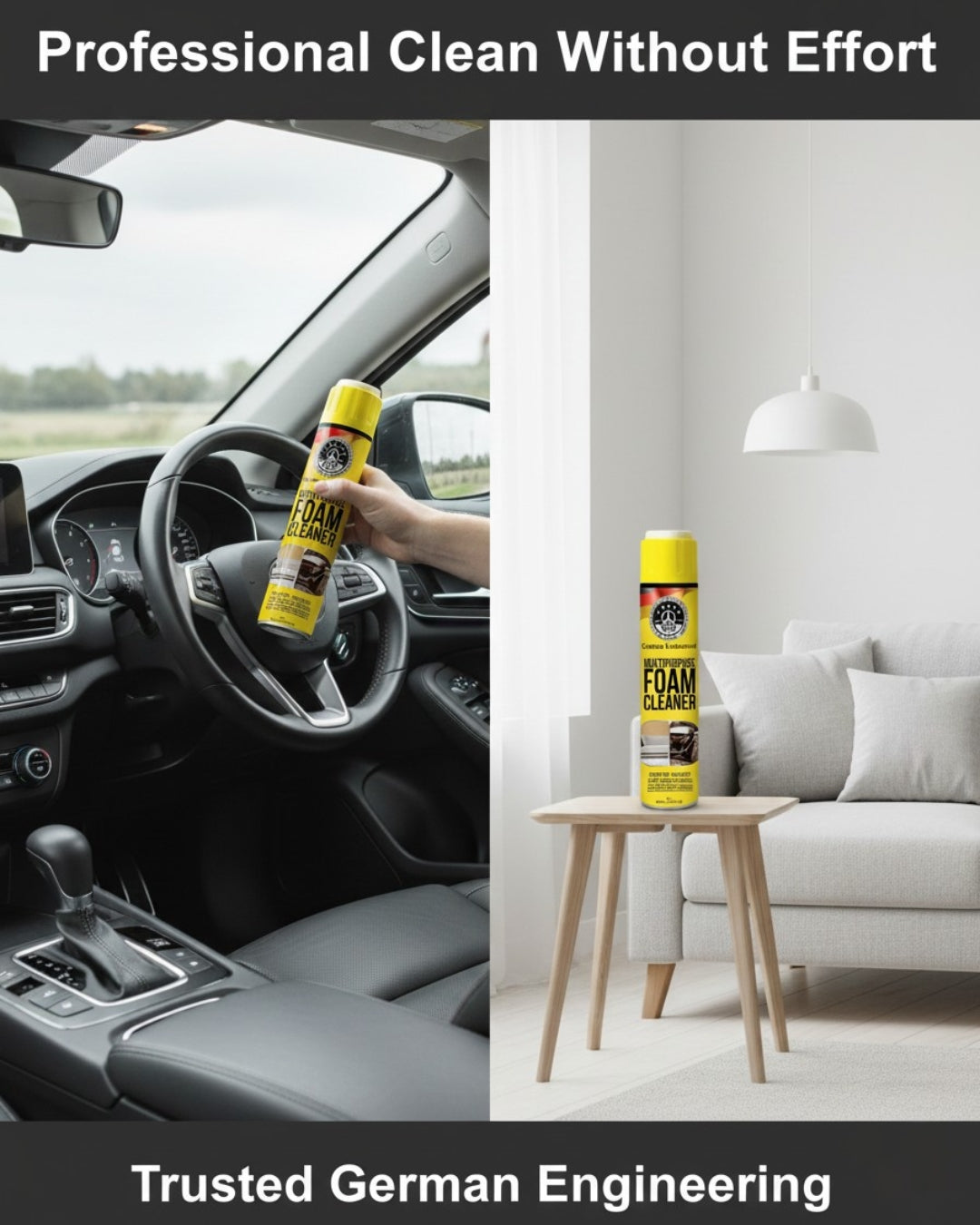 Multipurpose Foam Cleaner 650ml – Car & Home Deep-Clean Spray | THREE GUYS | German Engineered