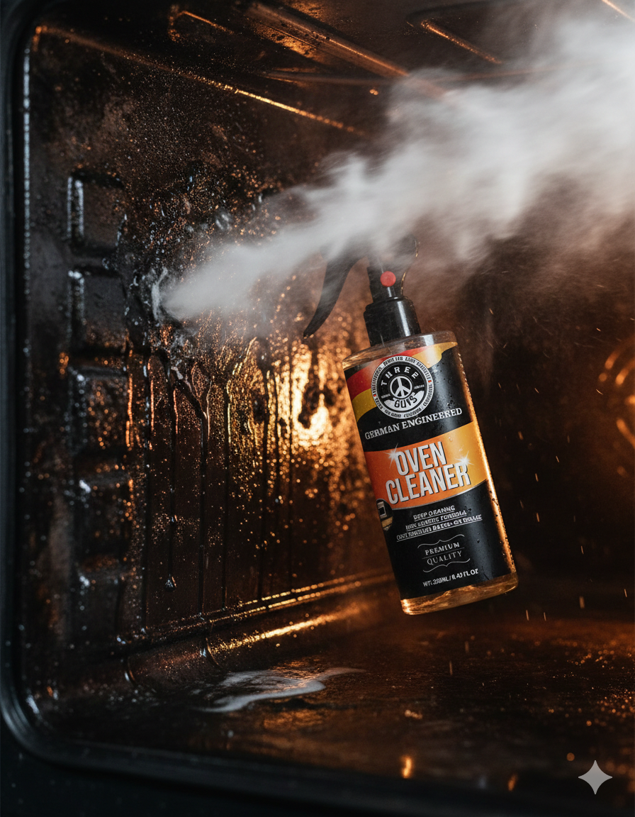 Oven Cleaner – Heavy-Duty Grease & Burnt Stain Remover for Ovens & Grills  | THREE GUYS | German Engineered