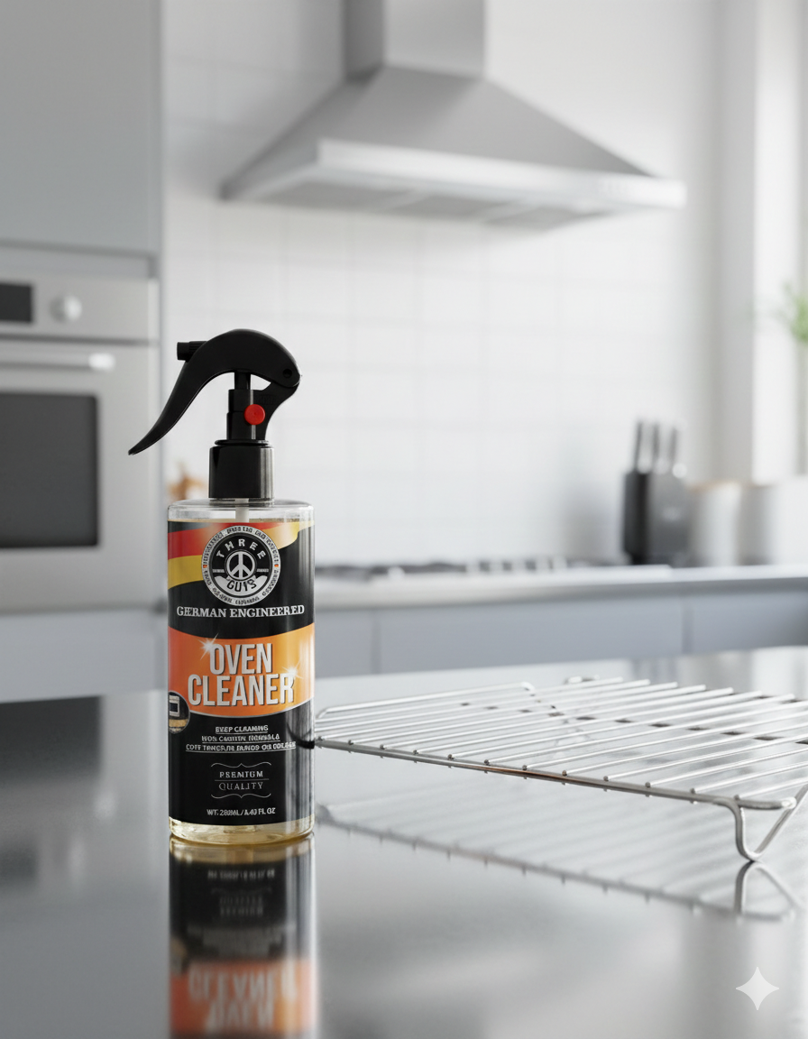 Oven Cleaner – Heavy-Duty Grease & Burnt Stain Remover for Ovens & Grills  | THREE GUYS | German Engineered