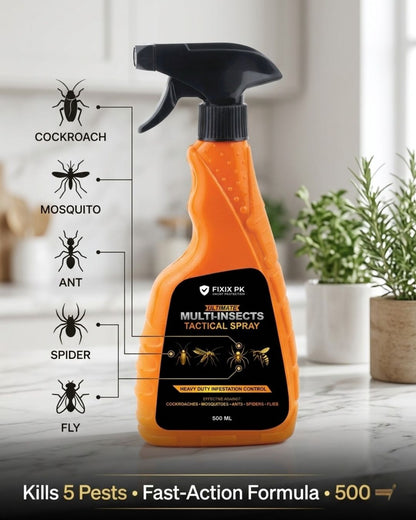 Ultimate Multi‑Insects Tactical Spray – 500ml | FIXIX PK (Kills Cockroaches, Mosquitoes, Ants, Spiders & Flies)