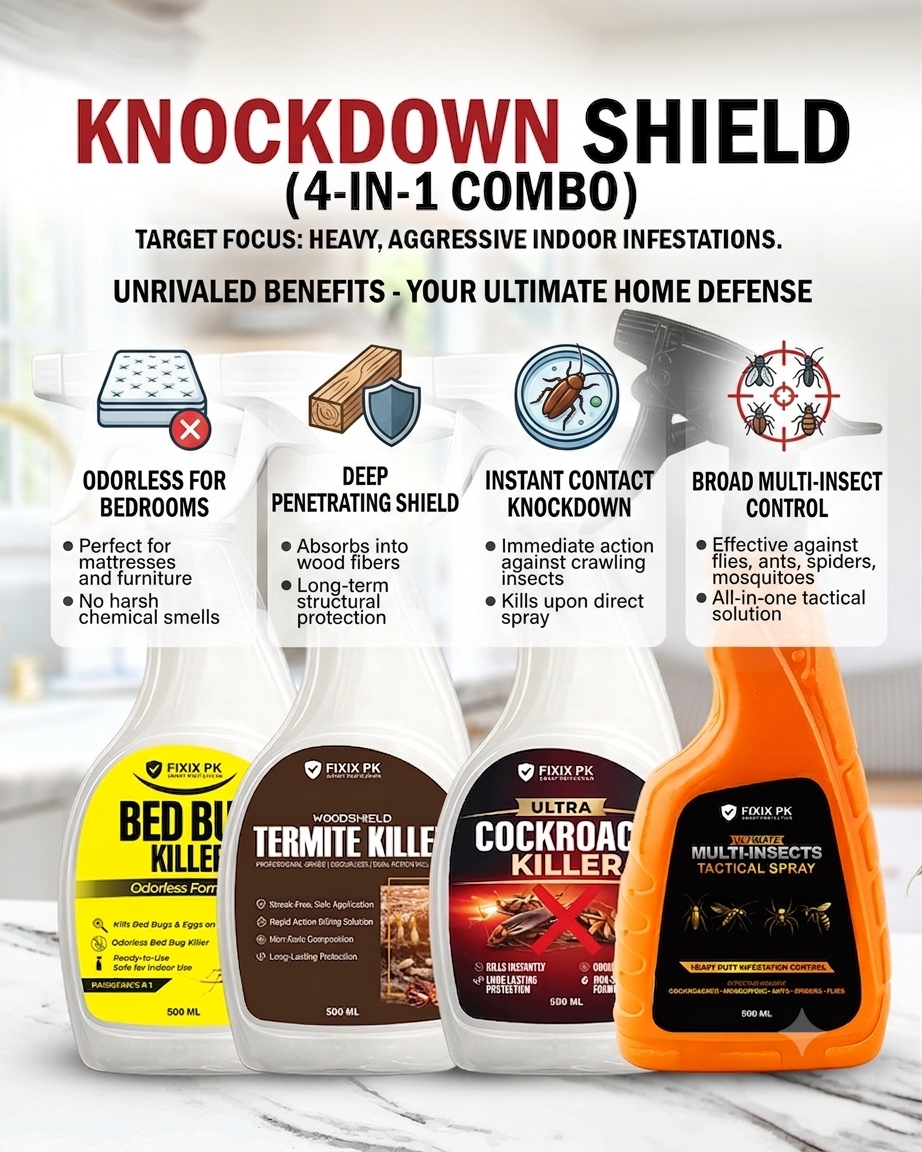 FIXIX PK Tactical Knockdown Shield Pest Control Kit | 4-in-1 Home Protection Combo