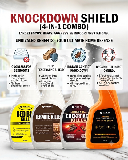 FIXIX PK Tactical Knockdown Shield Pest Control Kit | 4-in-1 Home Protection Combo