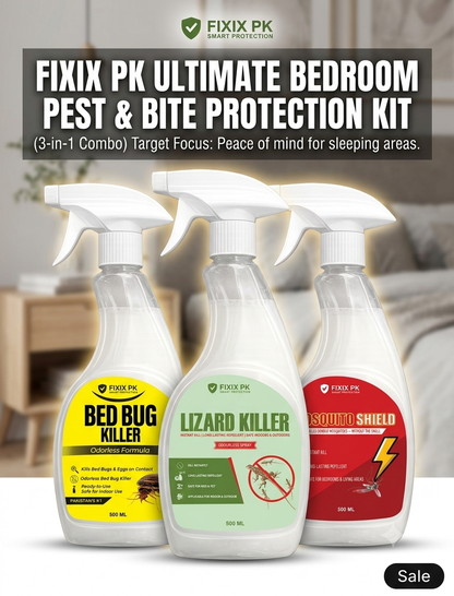 FIXIX PK Ultimate Bedroom Pest & Bite Protection Kit | 3-in-1 Sleeping Area Protection Bundle