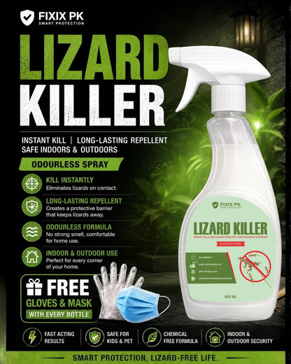 Lizard Killer – Odourless Instant Kill & Long-Lasting Repellent Spray For Indoors & Outdoors | FIXIX PK