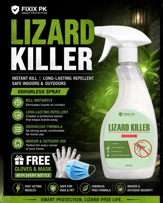 Lizard Killer – Odourless Instant Kill & Long-Lasting Repellent Spray For Indoors & Outdoors | FIXIX PK