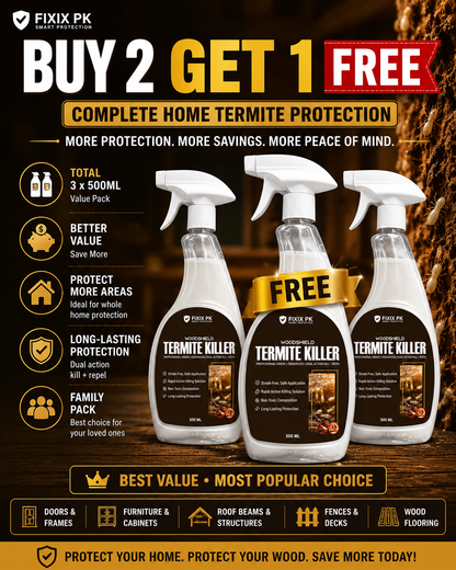 WoodShield Termite Killer – Pakistan’s Professional-Grade Odourless Termite Protection | FIXIX PK