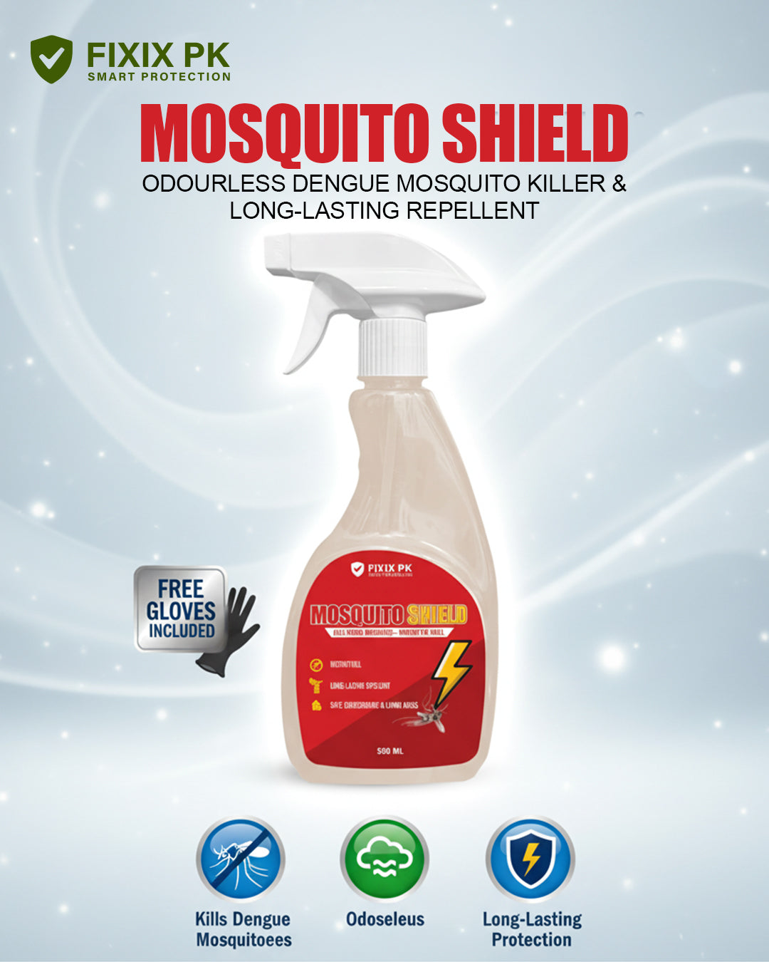 Mosquito Shield – Pakistan’s Professional-Grade Odourless Dengue Mosquito Killer & Repellent | FIXIX PK