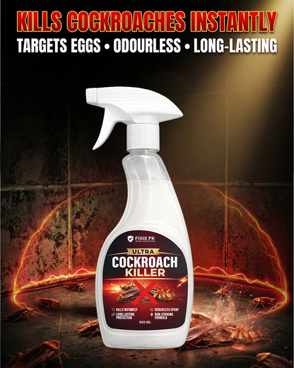 Ultra Cockroach Killer Spray 500ml – Kills Cockroaches & Eggs (Odorless Formula) | FIXIX PK
