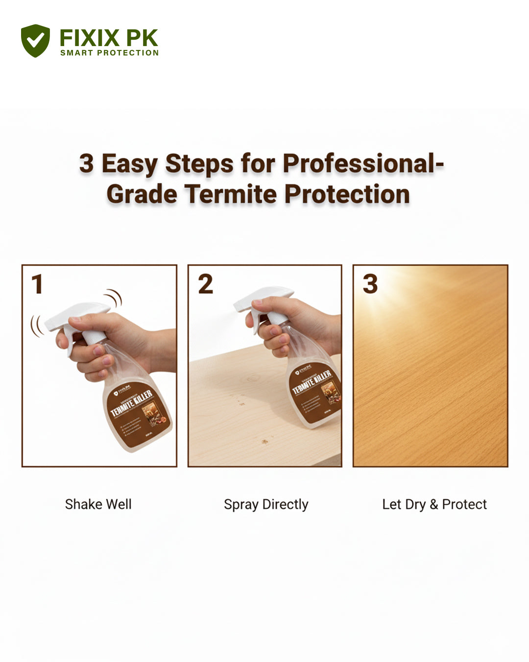 WoodShield Termite Killer – Pakistan’s Professional-Grade Odourless Termite Protection | FIXIX PK