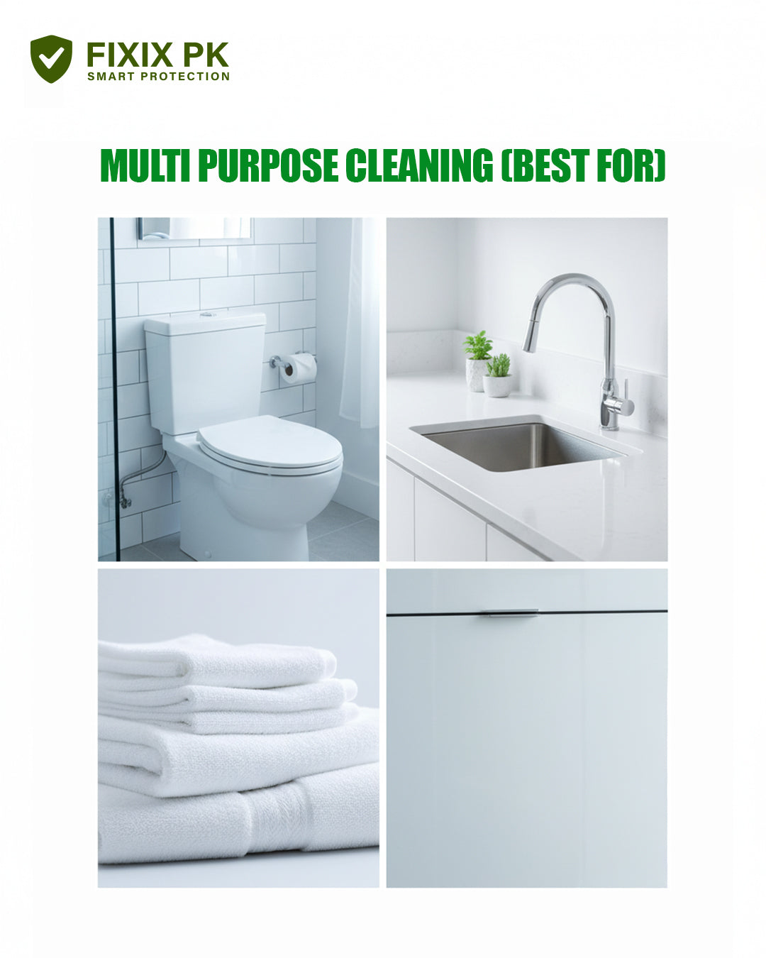 Bleach Multipurpose Cleaner – Powerful Stain, Mold & Germ Removal Formula | THREE GUYS | German Engineered