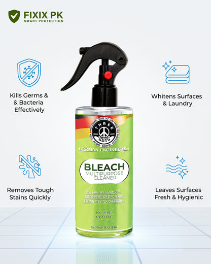 Bleach Multipurpose Cleaner – Powerful Stain, Mold & Germ Removal Formula | THREE GUYS | German Engineered