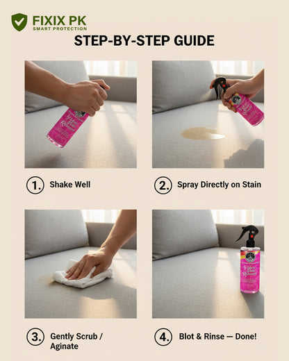 Fabric & Upholstery Stain Remover | Odor Eliminator & No-Residue Cleaner for Carpets, Sofas & Car Seats | THREE GUYS | German Engineered