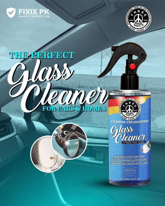 Glass Cleaner Spray 250ml – Streak-Free & Ammonia-Free | THREE GUYS | German Engineered