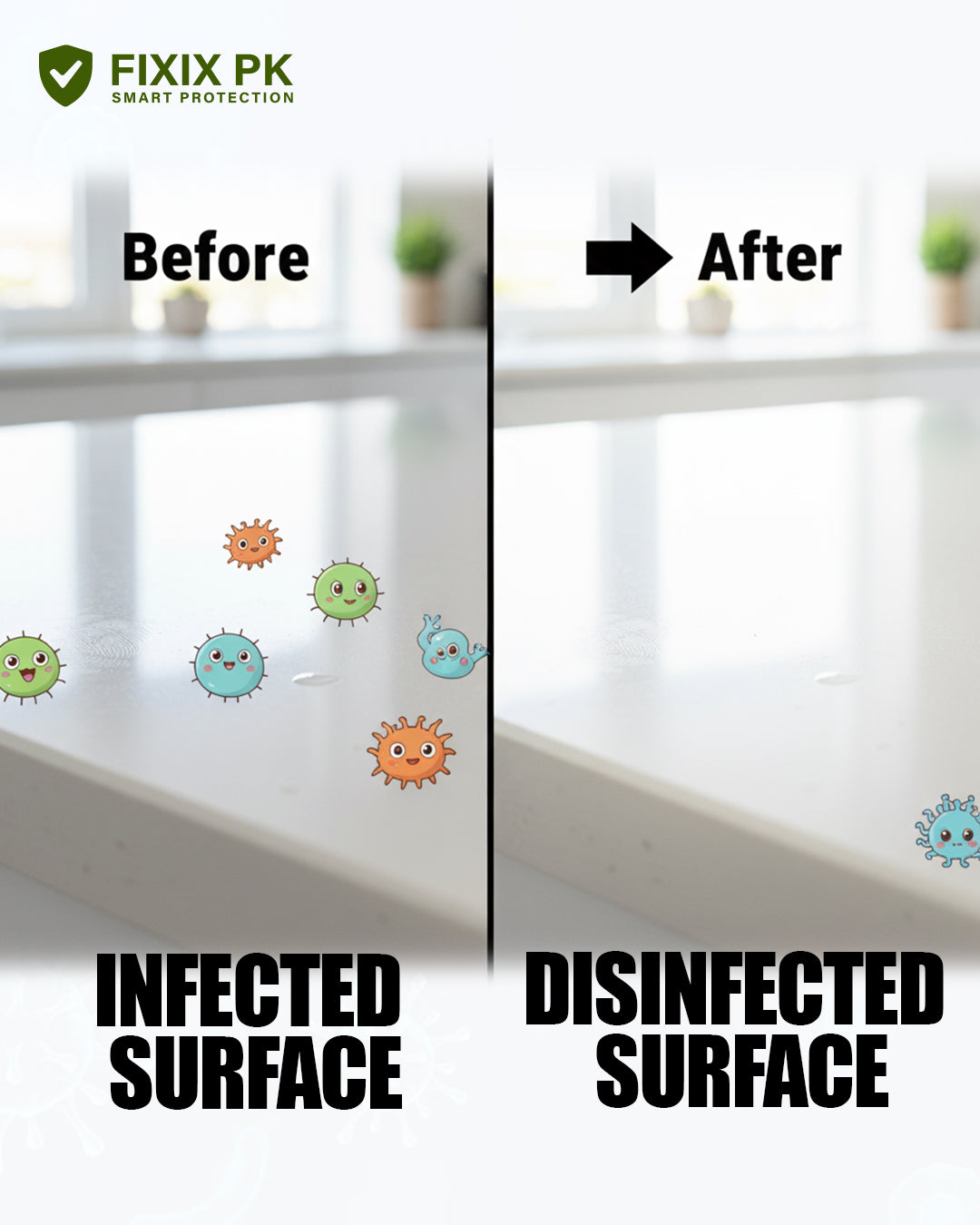 Germ Cleaner Disinfectant – Antibacterial Surface Sanitizer for Home & Office | THREE GUYS | German Engineered