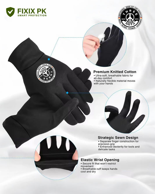 High-Elasticity Multi-Purpose Gloves – Mechanical Work, Car Detailing, Bike Riding & More | THREE GUYS