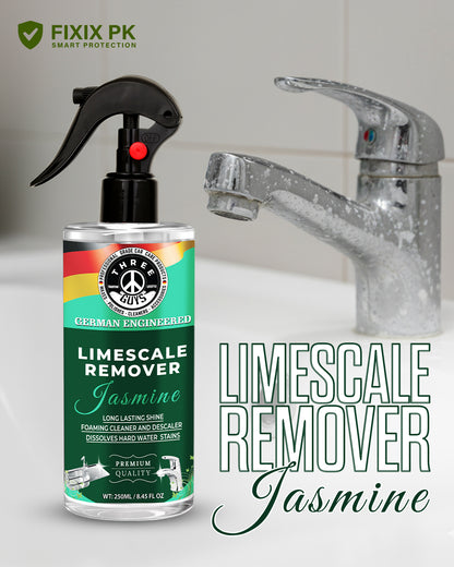 Limescale Remover Spray – Powerful Descaler for Faucets, Tiles & Bathroom Fixtures | THREE GUYS | German Engineered