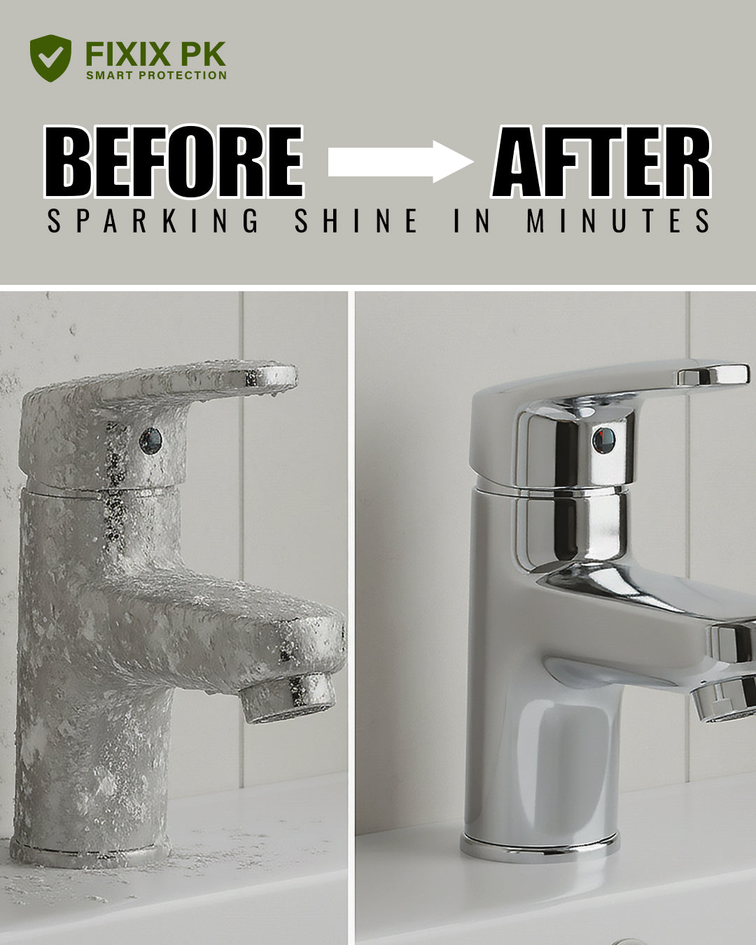 Limescale Remover Spray – Powerful Descaler for Faucets, Tiles & Bathroom Fixtures | THREE GUYS | German Engineered