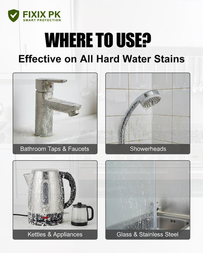 Limescale Remover Spray – Powerful Descaler for Faucets, Tiles & Bathroom Fixtures | THREE GUYS | German Engineered