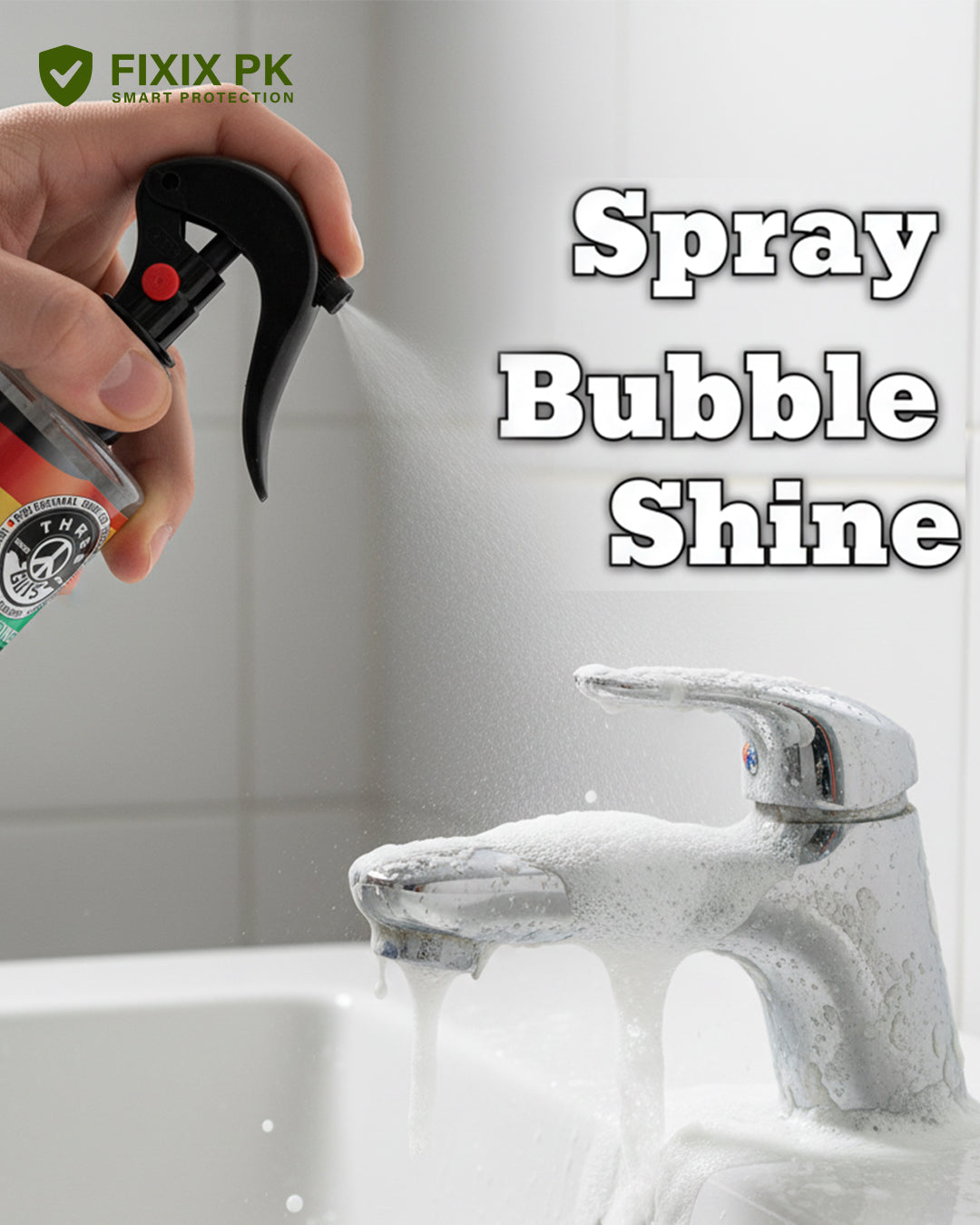 Limescale Remover Spray – Powerful Descaler for Faucets, Tiles & Bathroom Fixtures | THREE GUYS | German Engineered